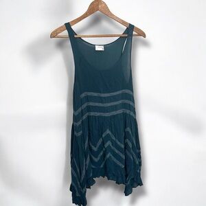 Free people Flowy Teal Trapeze tank top XS boho oversized Fairycore cottage